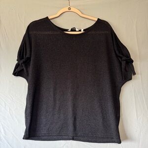 B Young Womens Knit Top Size Small Black Sheer Whimsigoth Fairy Grunge Office